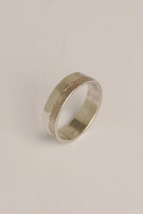 iolom Twin Texture Ring - Silver