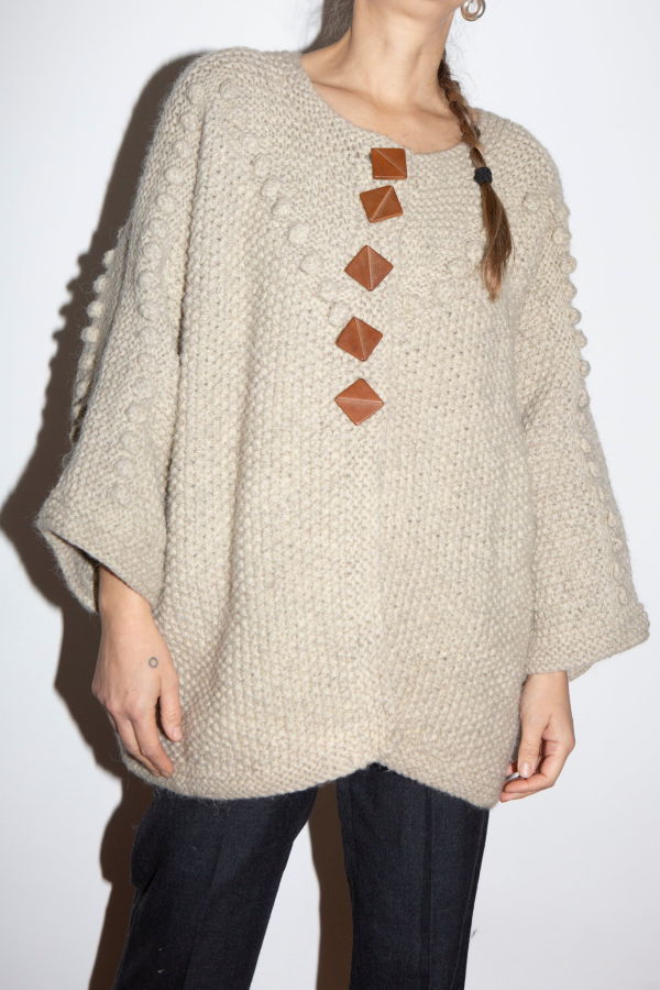 Hand Knitted Cardigan - Brown