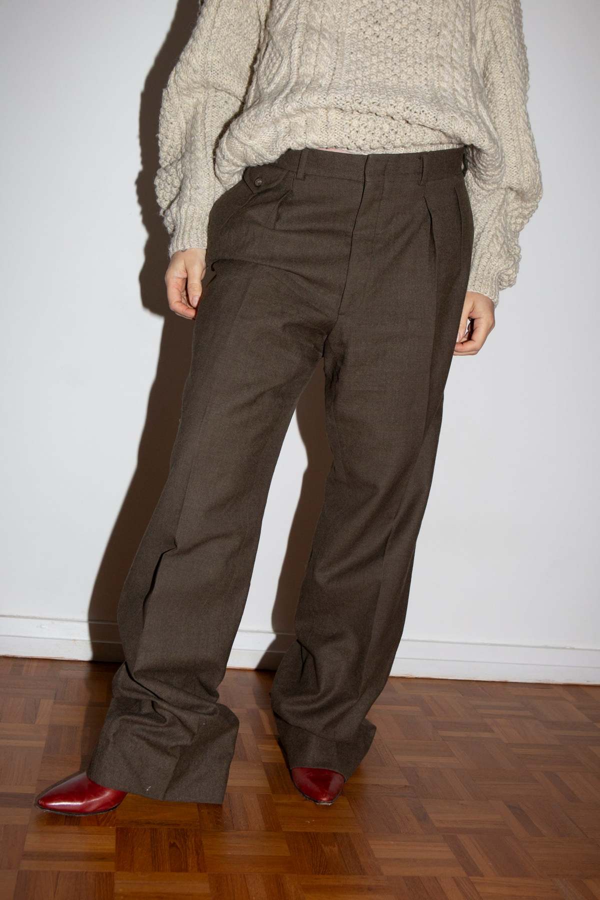 Ralph Lauren Wool Trousers - Olive Green - Image 1 of 3