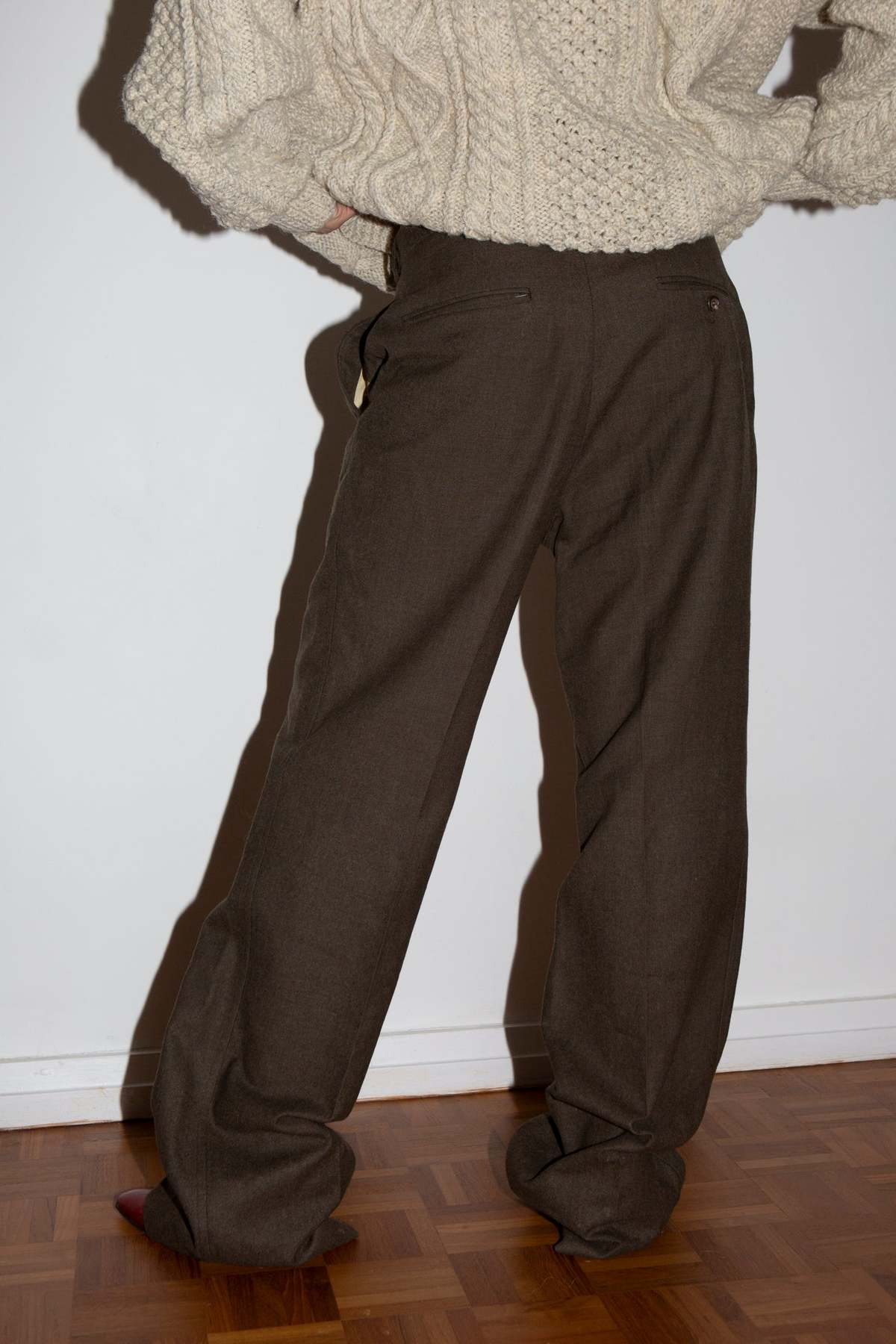 Ralph Lauren Wool Trousers - Olive Green - Image 3 of 3