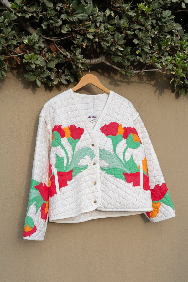 Jess Meany Redwork Poppies Agave Coat