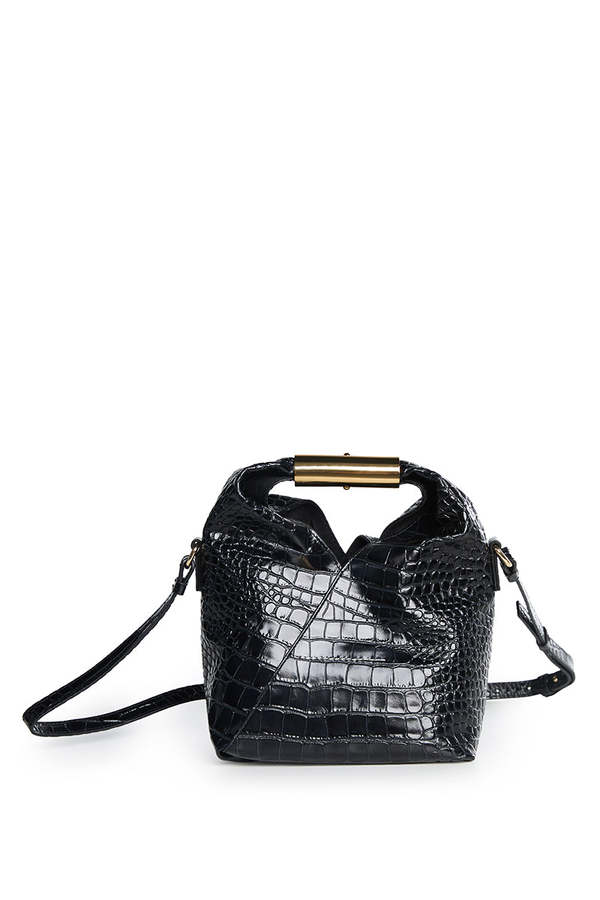 MM6 Maison Margiela Crocodile-Embossed Japanese Small Crossbody Bag