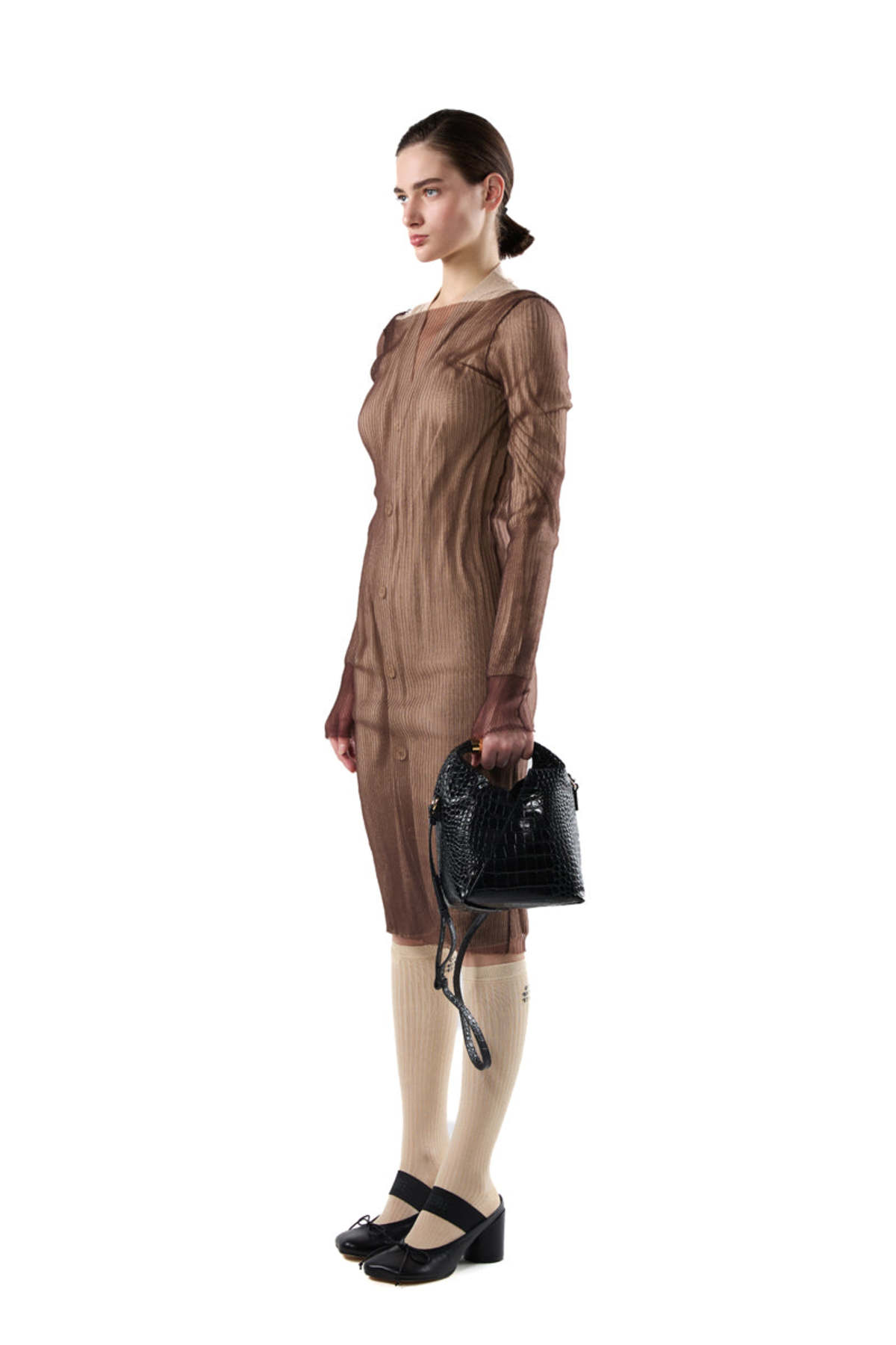 MM6 Maison Margiela Crocodile-Embossed Japanese Small Crossbody Bag - Image 8 of 8