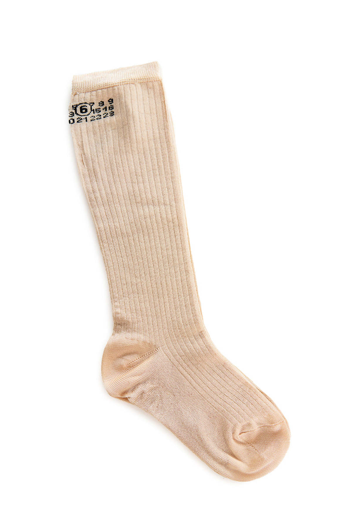 MM6 Maison Margiela Numeric Ribbed Socks - Beige - Image 1 of 4