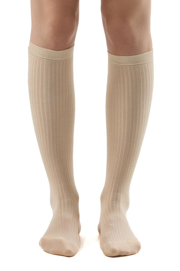 MM6 Maison Margiela Numeric Ribbed Socks - Beige