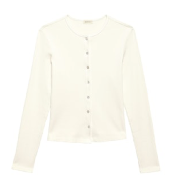 Donni. Rib Cardi Cardigan - Creme