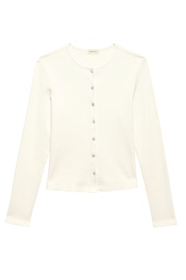 Donni. Rib Cardi Cardigan - Creme