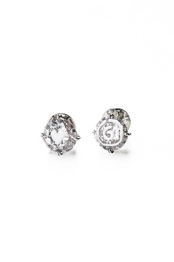 MM6 Maison Margiela White Paint Earrings - White