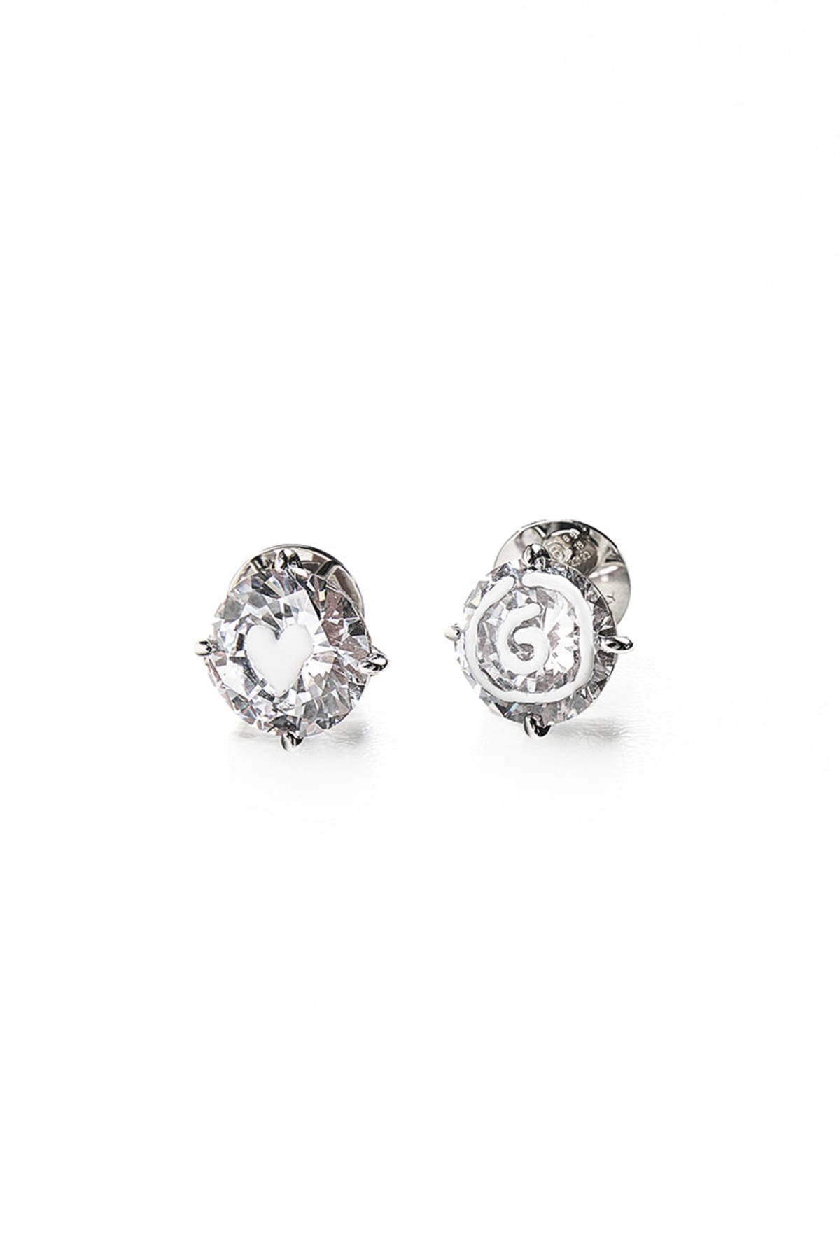 MM6 Maison Margiela White Paint Earrings - White - Image 1 of 9