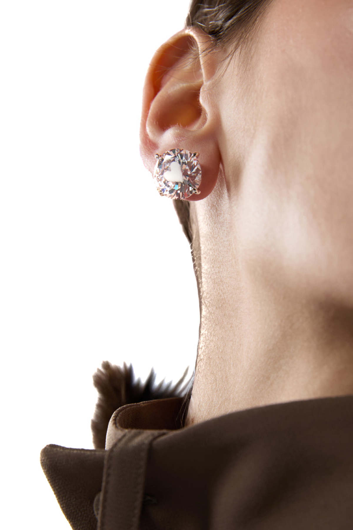 MM6 Maison Margiela White Paint Earrings - White - Image 8 of 9