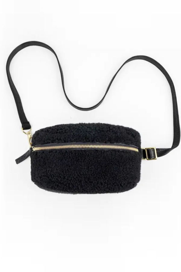 Primecut Black Shearling Bum Bag - Black