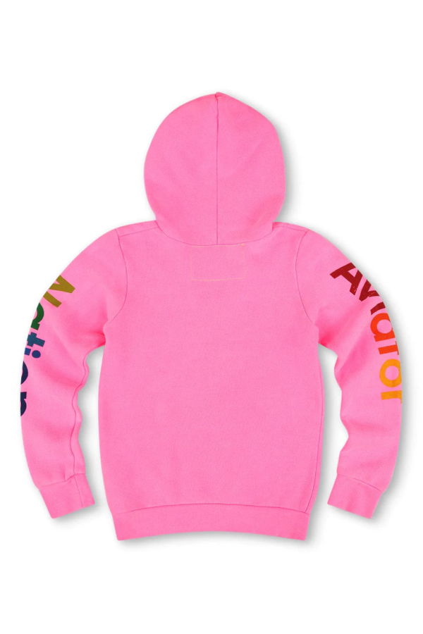 KIDS Aviator Nation Logo Zip Hoodie - Neon Pink