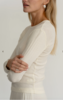 Donni. The Pointelle Long Sleeve Top - Creme - Thumbnail 2