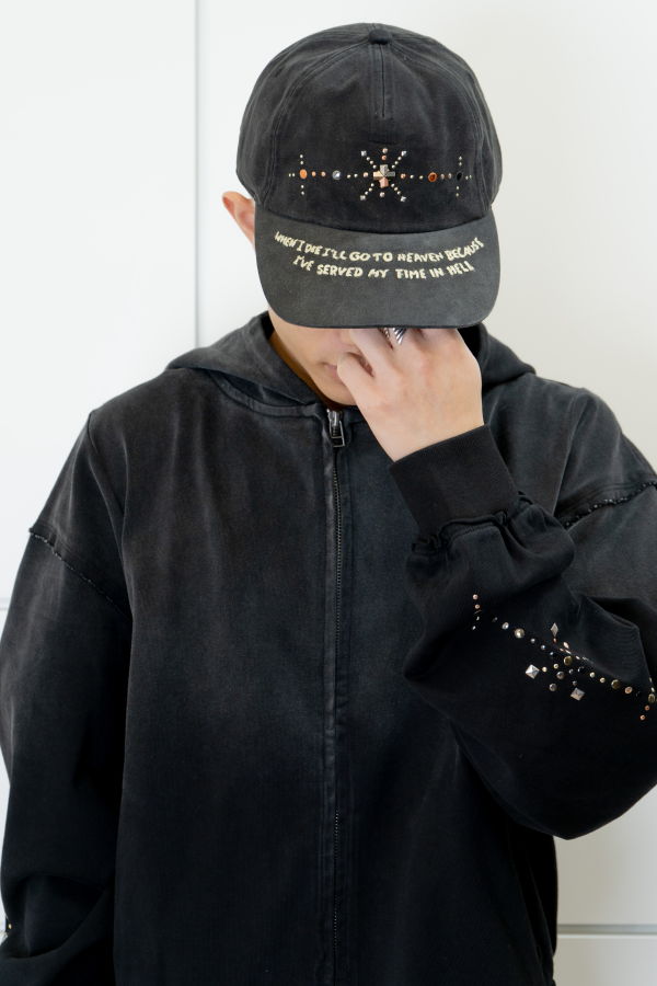 wangxingyu Slogan Embroidery Washed Baseball Cap