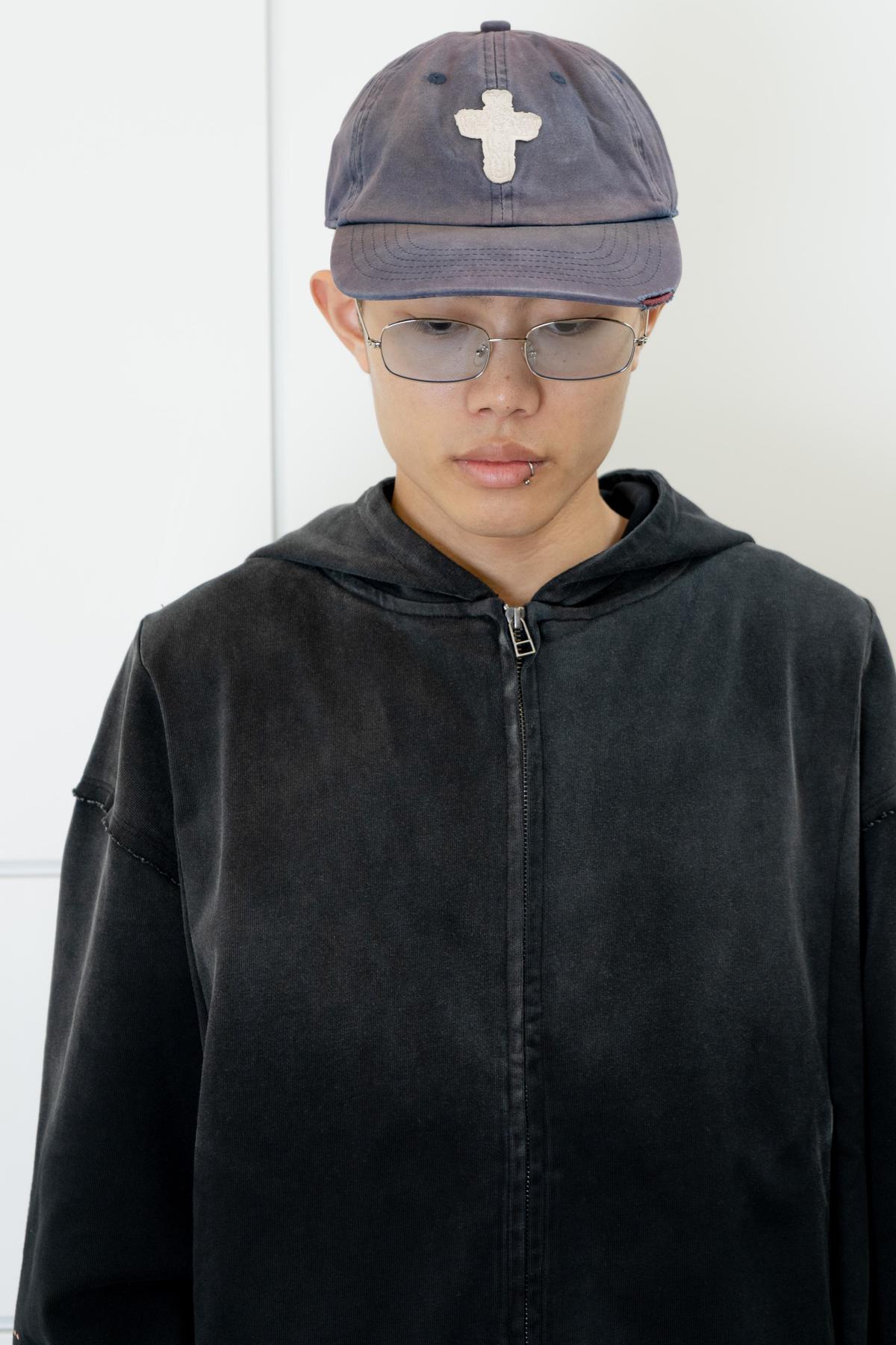 wangxingyu Twill Patch Washed Cap - Red - Image 1 of 5