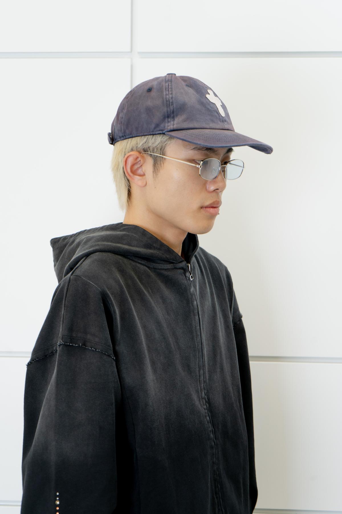 wangxingyu Twill Patch Washed Cap - Red - Image 3 of 5