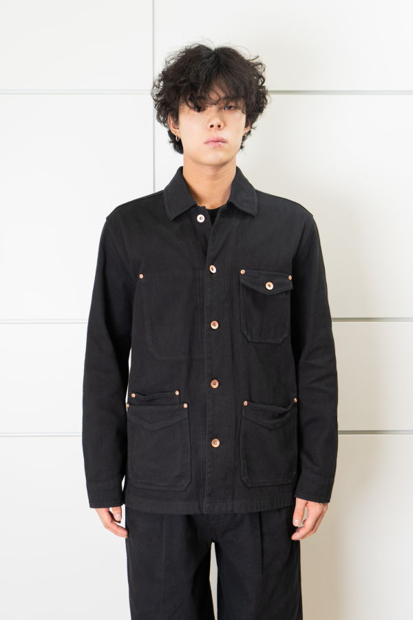 Held In Form Kuzushi Chore Coat Jacket - Shadow Black