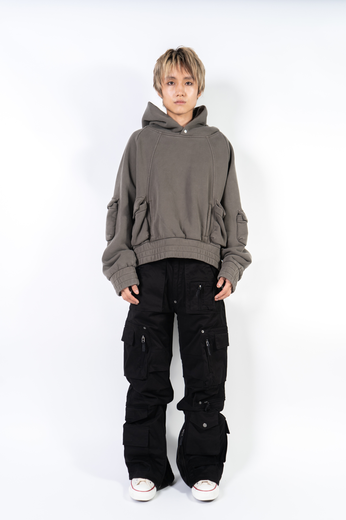 kody phillips Pullover Cargo Hoodie - Sage - Image 4 of 8