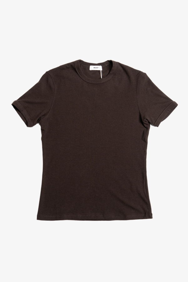INSAIT Fitted Ribbed Tee - Chocolate
