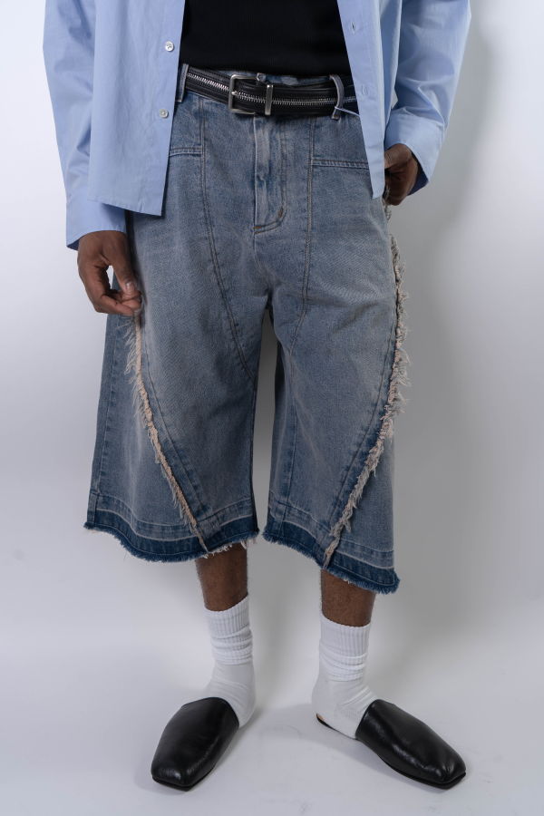 INSAIT Trigon Cropped Denim Shorts