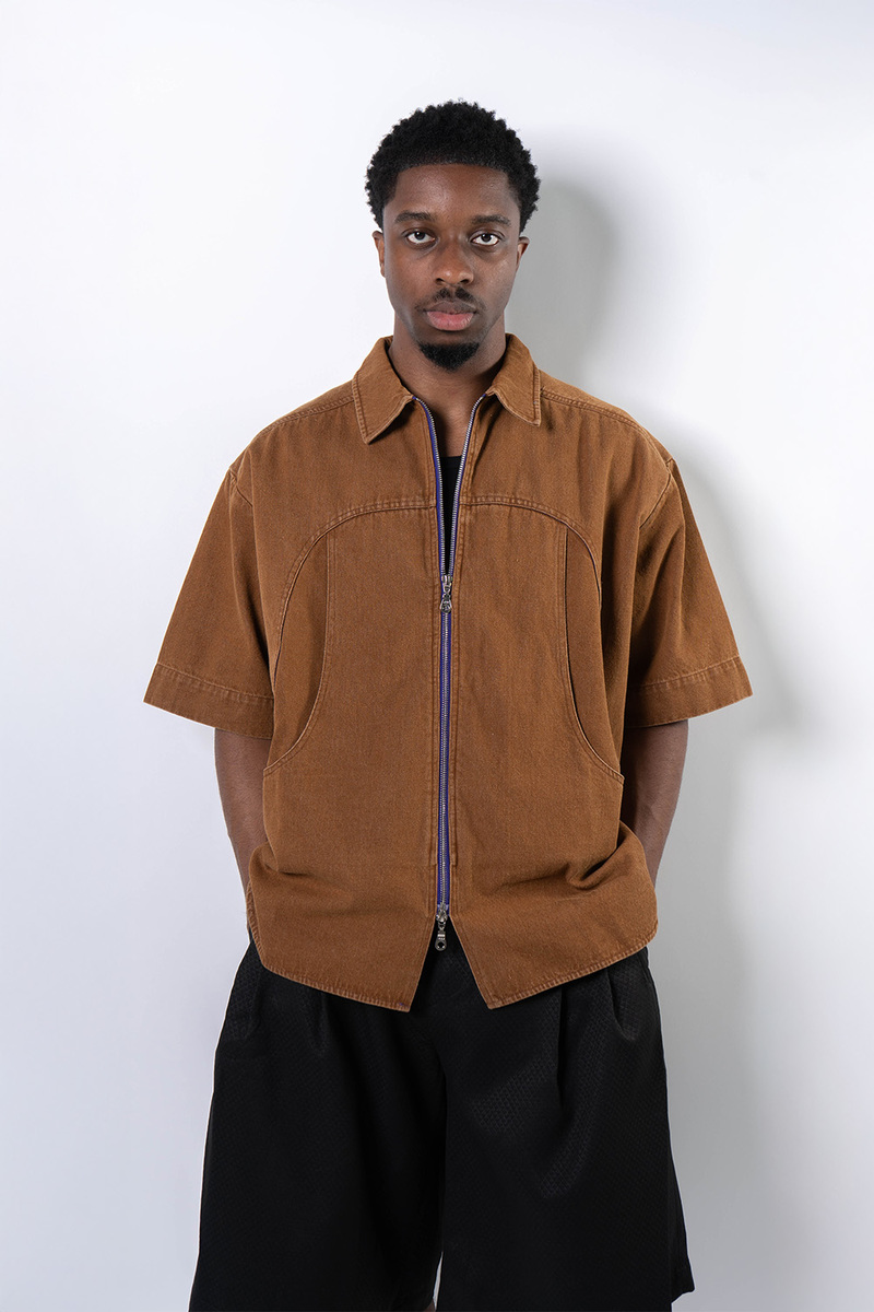 Office H Denim Cotton Short-Sleeve Jacket