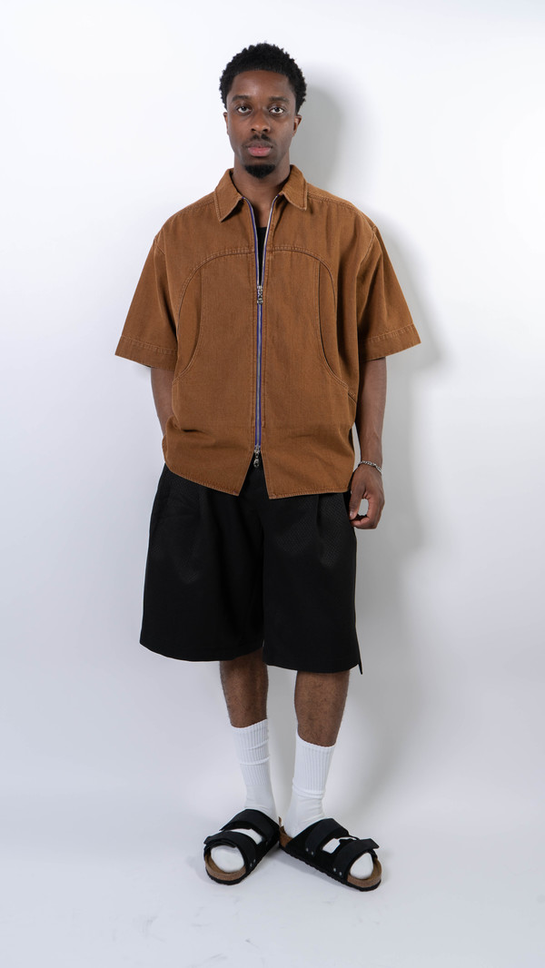 Office H Denim Cotton Short-Sleeve Jacket