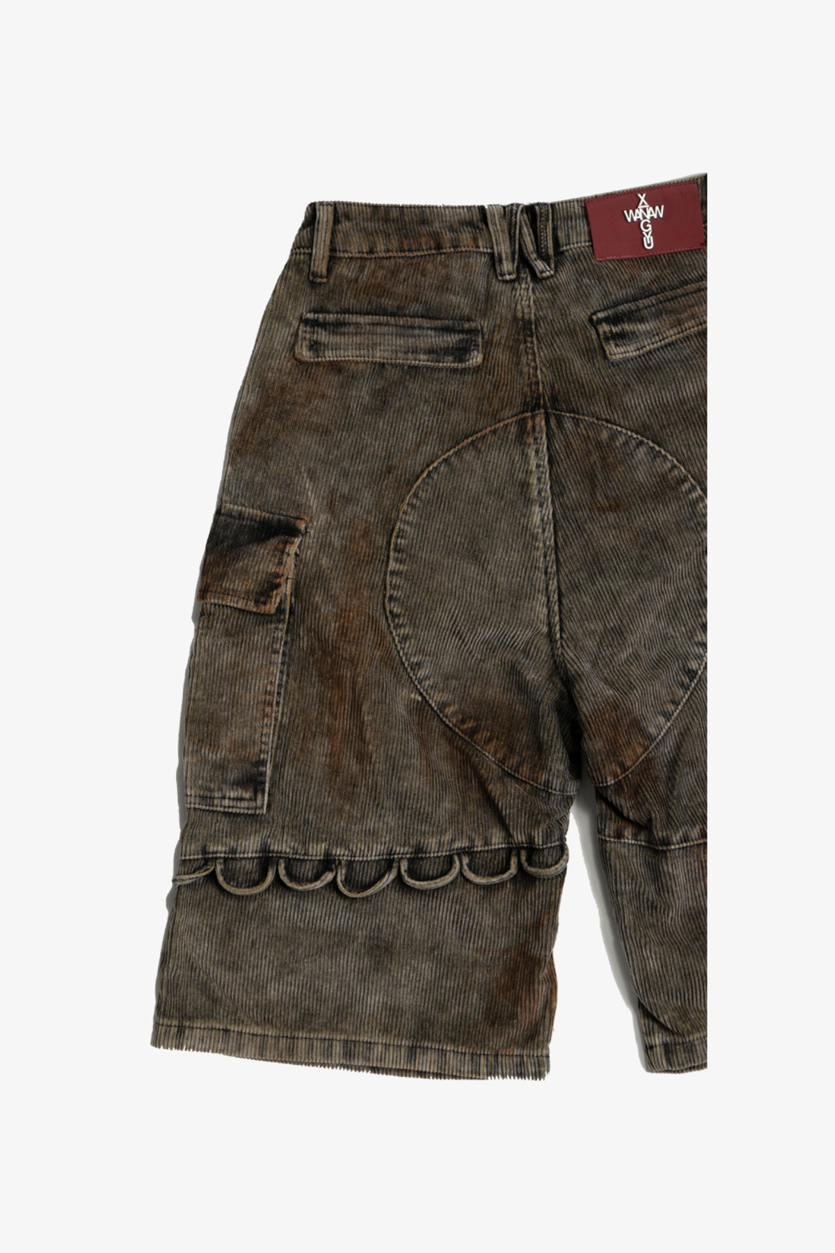 wangxingyu Spray-Dyed Corduroy Cropped Cargo Pants - Image 4 of 9