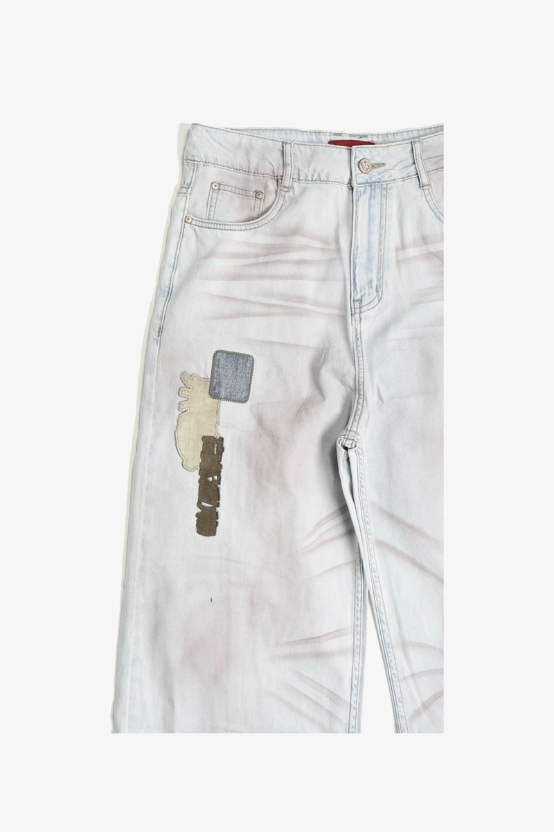 wangxingyu Applique Baggy Jeans