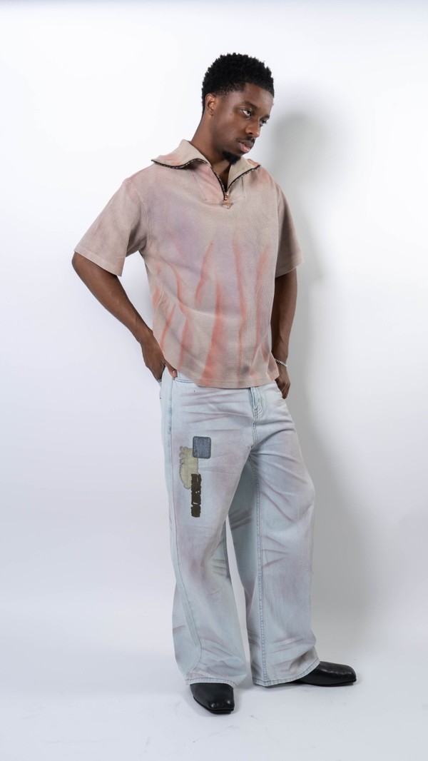 wangxingyu Applique Baggy Jeans