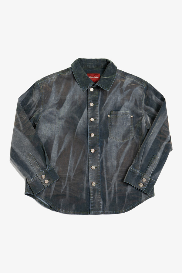 wangxingyu Tie-Dyed Flocked Denim Jacket