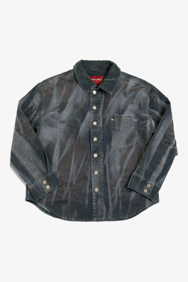 wangxingyu Tie-Dyed Flocked Denim Jacket