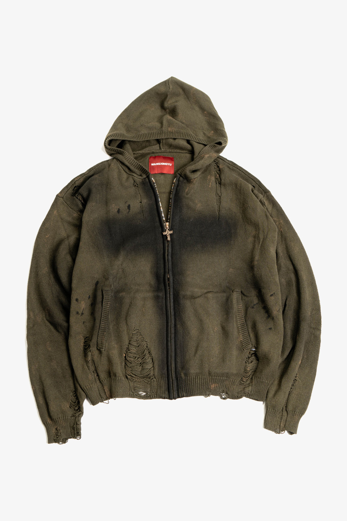 Wangxingyu Distressed Knit Hoodie - Image 1 of 8