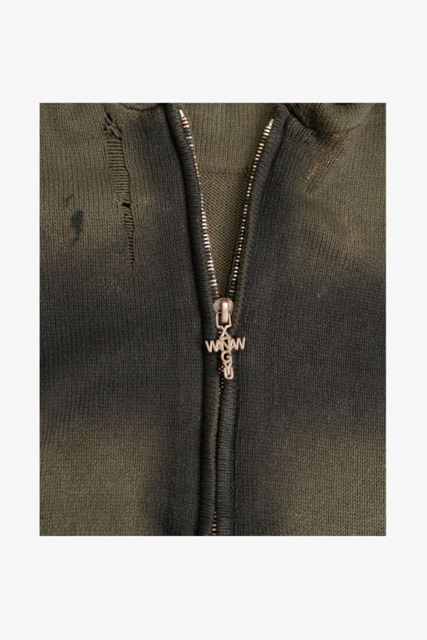 Wangxingyu Distressed Knit Hoodie