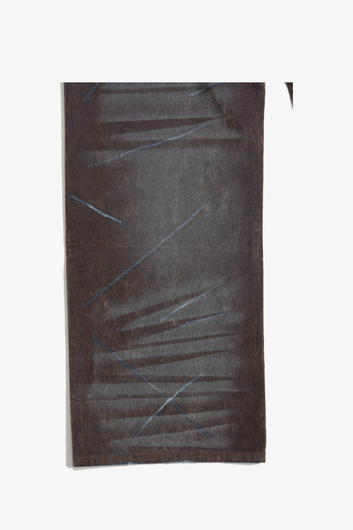 wangxingyu Slashed Washed Baggy Flocked Jeans - Image 3 of 9