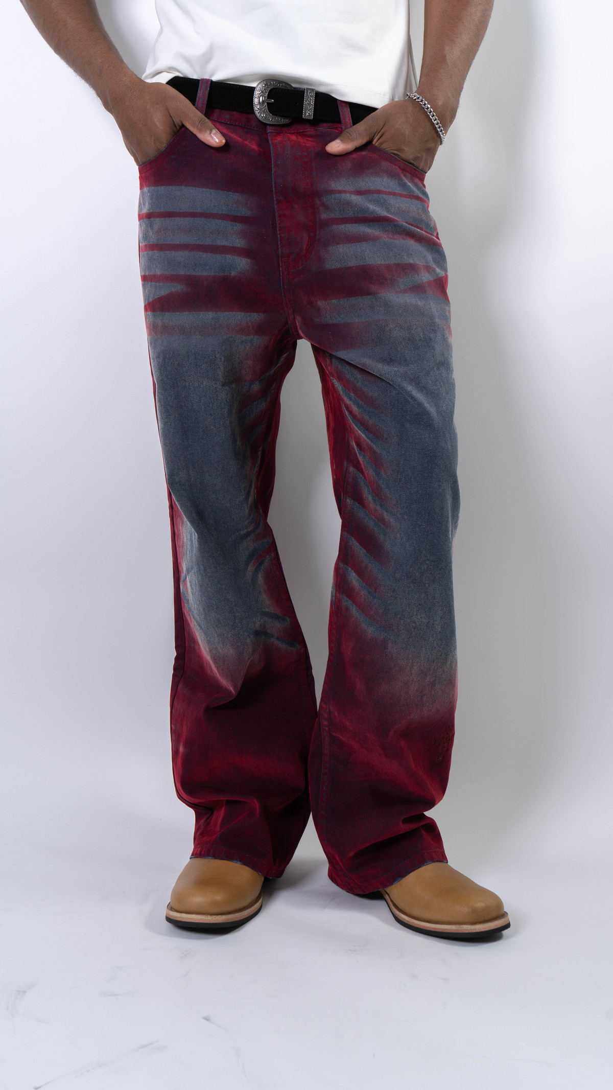 Wangxingyu Nevada-Washed Flared Denim Jeans - Image 7 of 7