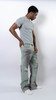 wangxingyu Spray-Dyed Whiskered Flared Jeans - Thumbnail 6