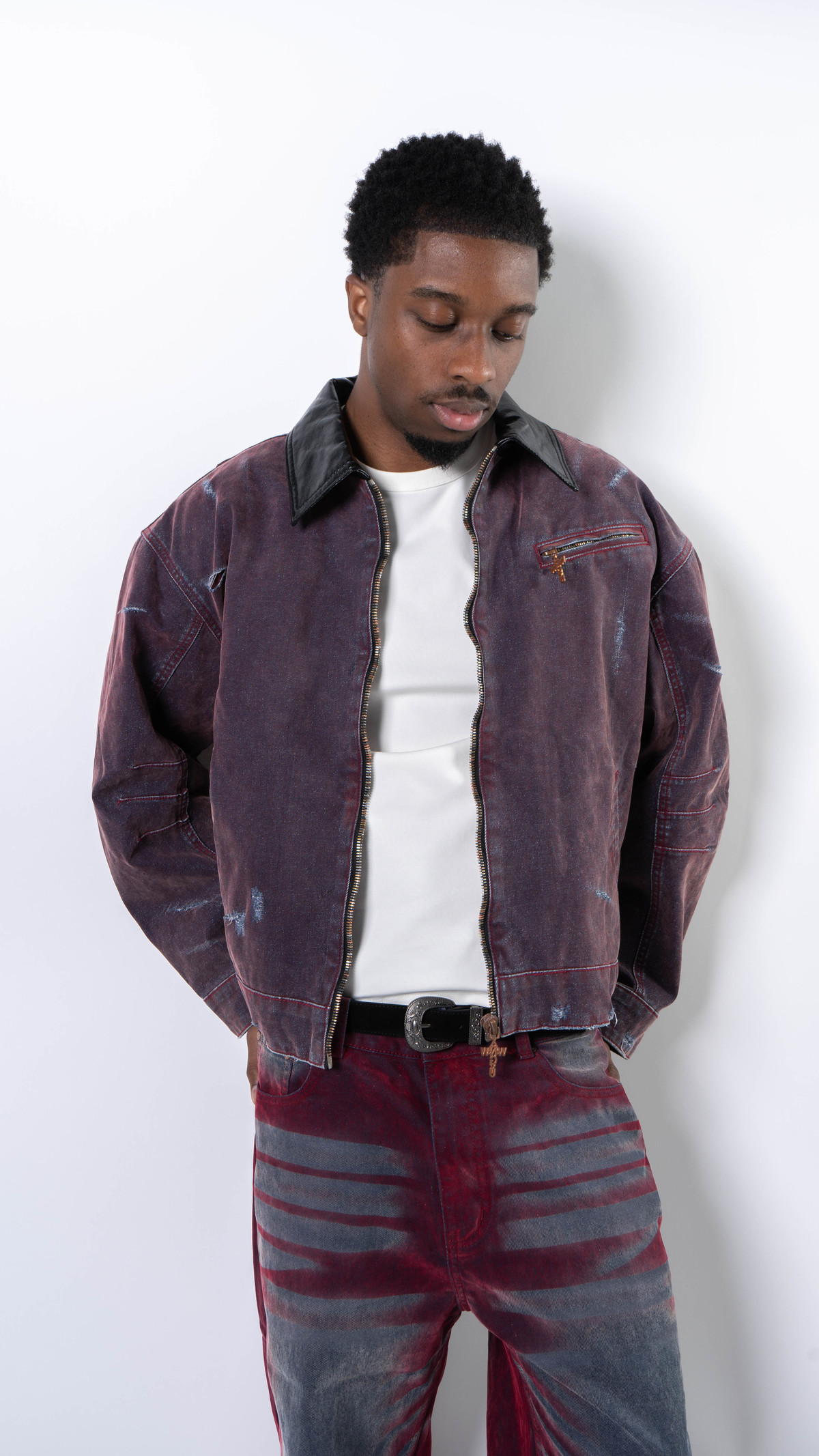 Wangxingyu Slashed Detroit Jacket - Image 6 of 8