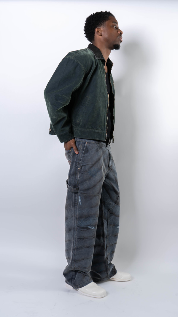 wangxingyu Detroit Flocked Denim Jacket