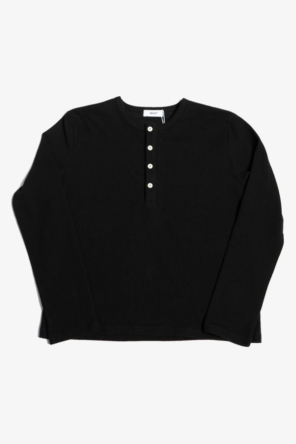 INSAIT Waffle Henley Long Sleeve Top