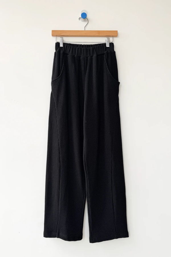 Le Bon Shoppe Waffle Lo Pants - True Black