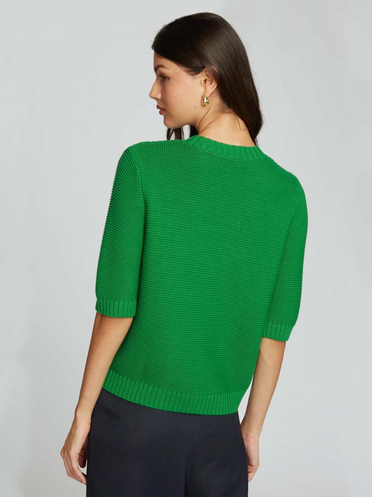 Autumn Cashmere Buttoned Elbow Sleeve Jacket Cardigan - Clover - Image 4 of 5