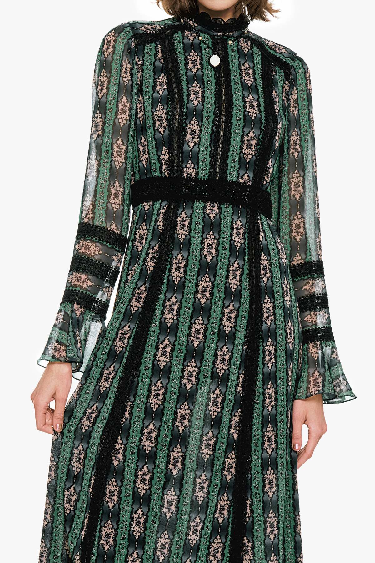 Anna Sui Cameo Stripe Print Maxi Dress - Image 2 of 7