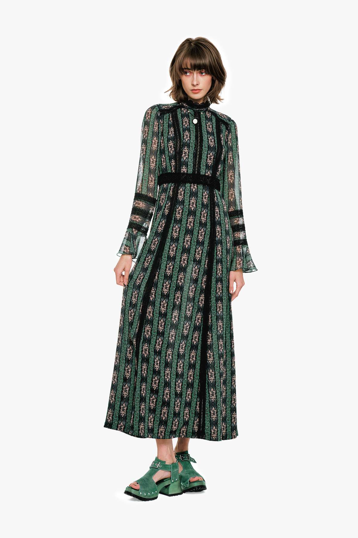 Anna Sui Cameo Stripe Print Maxi Dress - Image 5 of 7