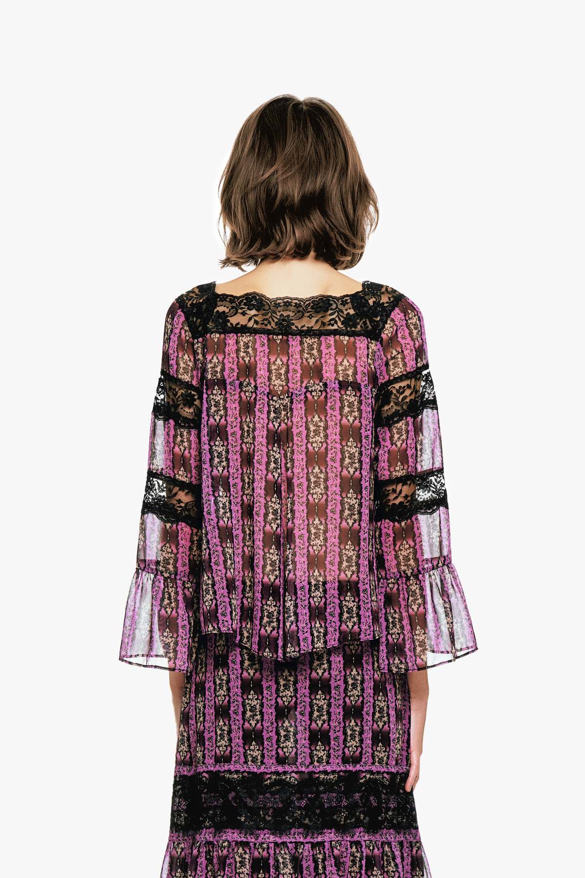 Anna Sui Cameo Stripe Print Tie Blouse - Image 5 of 8