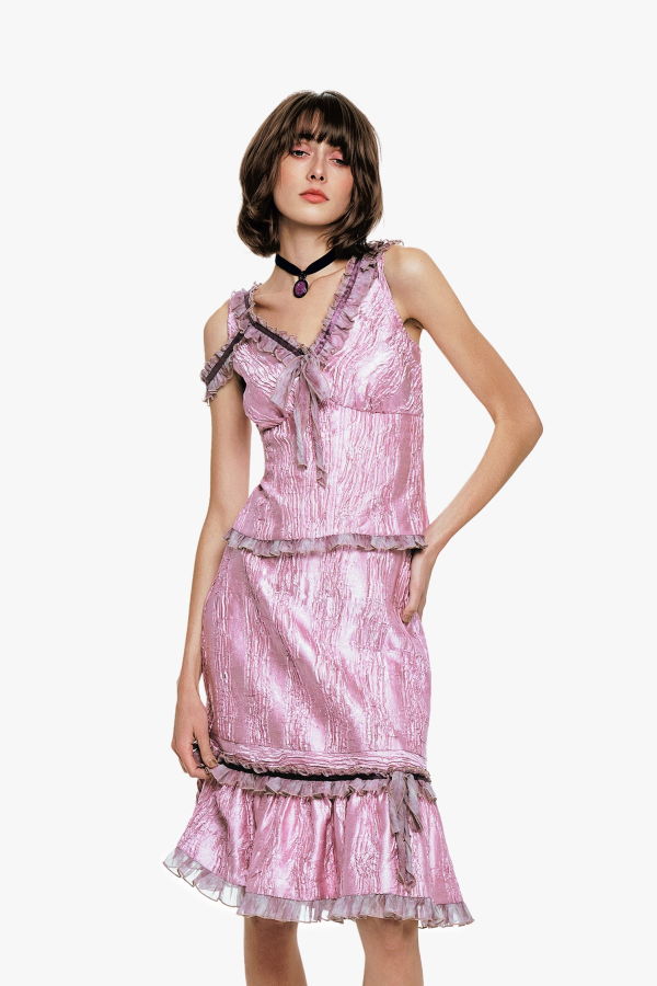 Anna Sui Crushed Satin Bow Top