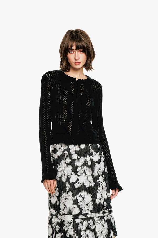 Anna Sui Victorian Pointelle Knitwear Cardigan Anna Sui Victorian Pointelle Knitwear Cardigan