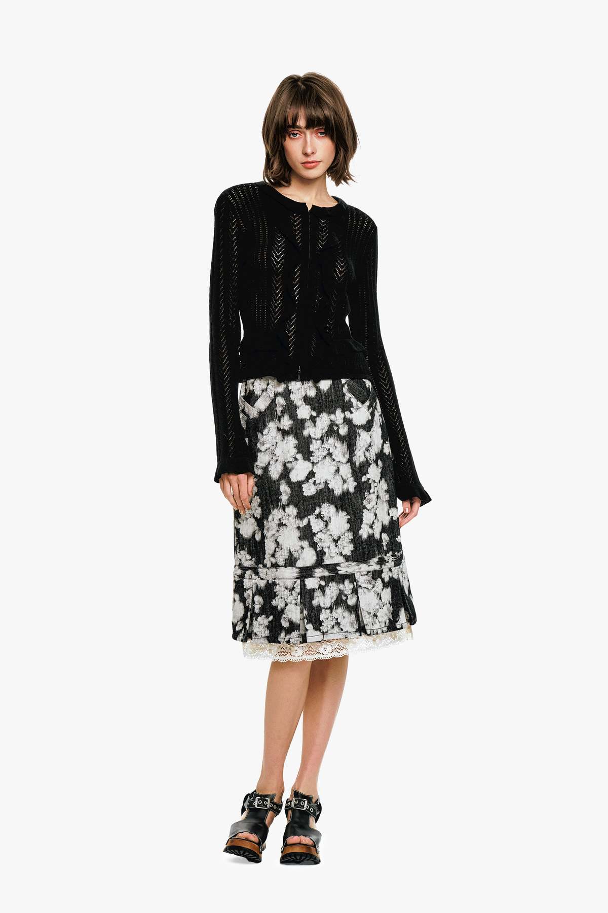 Anna Sui Victorian Pointelle Knitwear Cardigan - Image 3 of 9