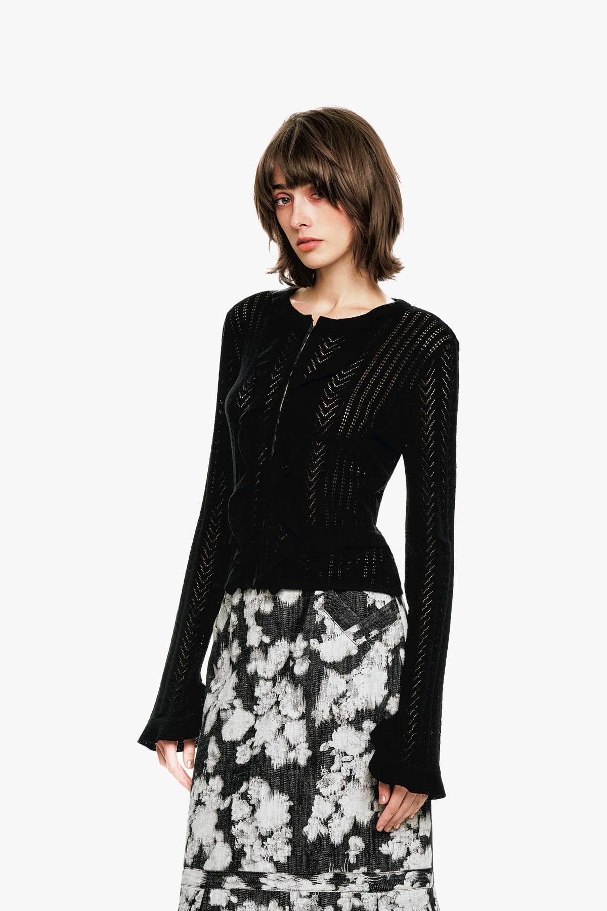 Anna Sui Victorian Pointelle Knitwear Cardigan - Image 4 of 9
