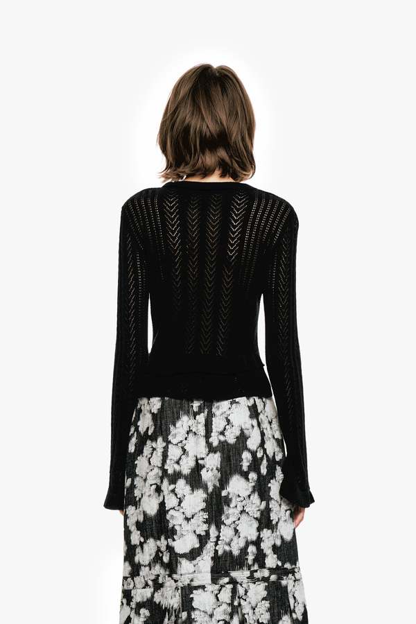 Anna Sui Victorian Pointelle Knitwear Cardigan