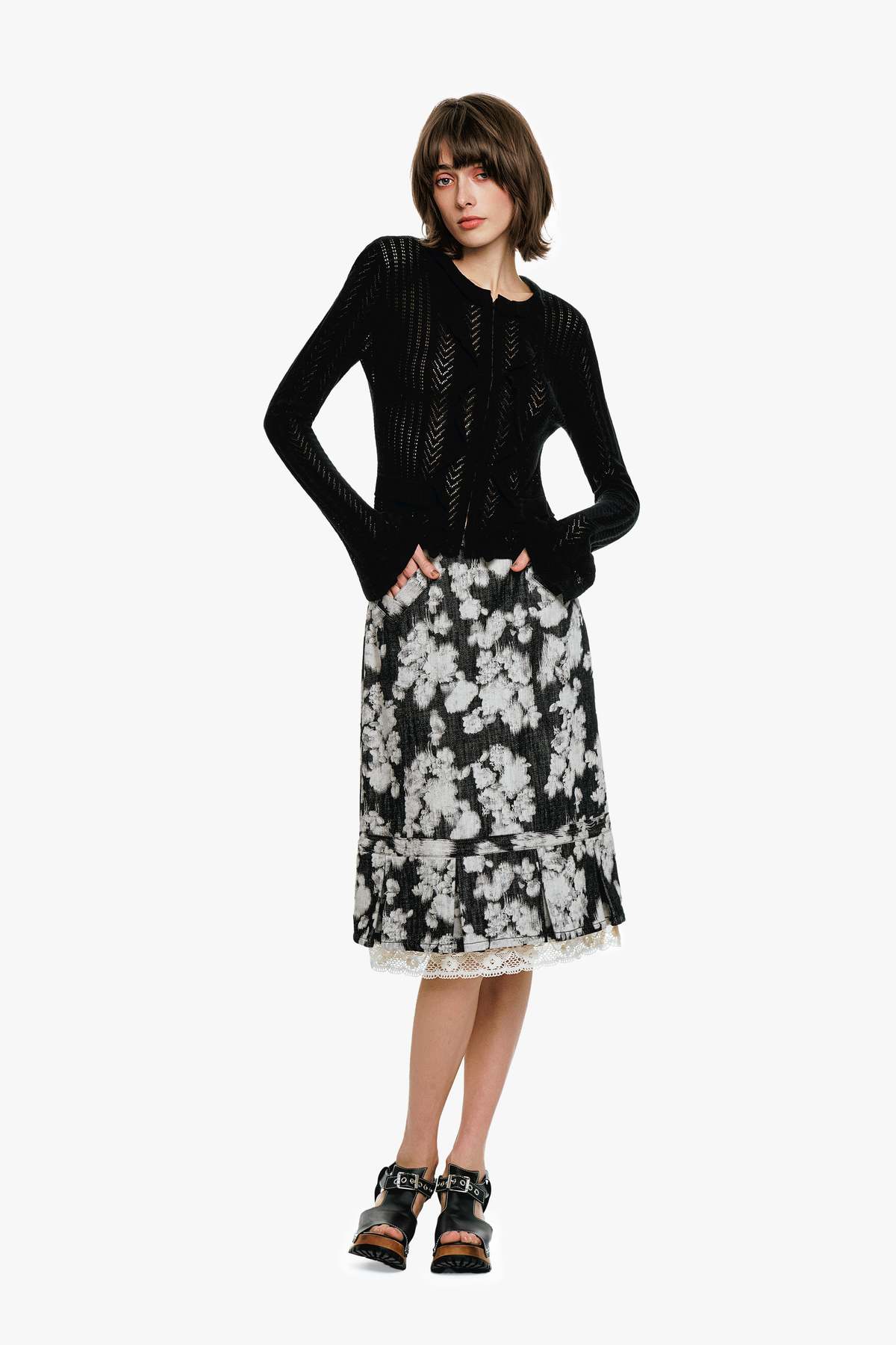 Anna Sui Victorian Pointelle Knitwear Cardigan - Image 6 of 9